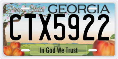 GA license plate CTX5922