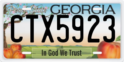 GA license plate CTX5923