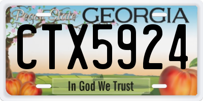 GA license plate CTX5924
