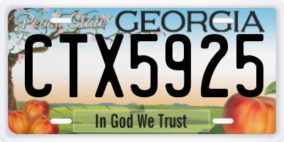 GA license plate CTX5925
