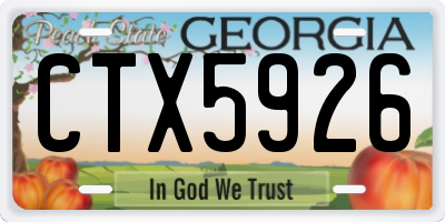 GA license plate CTX5926