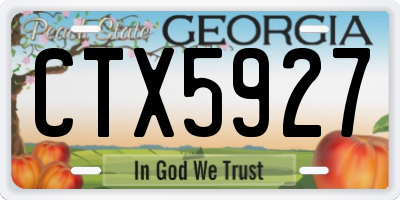 GA license plate CTX5927