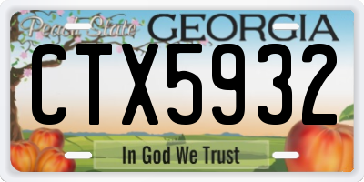 GA license plate CTX5932