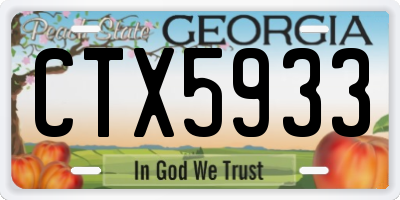 GA license plate CTX5933