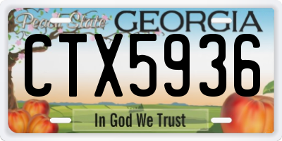 GA license plate CTX5936