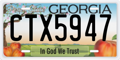 GA license plate CTX5947