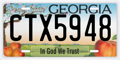 GA license plate CTX5948