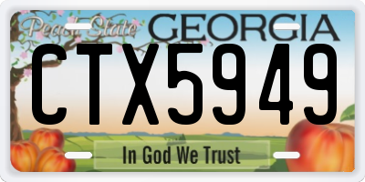 GA license plate CTX5949