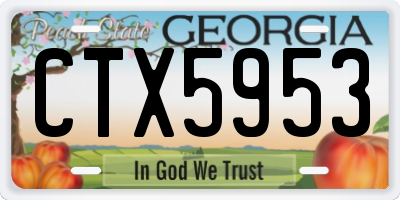 GA license plate CTX5953