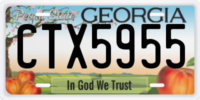GA license plate CTX5955