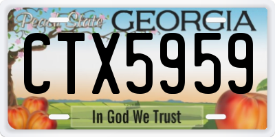GA license plate CTX5959