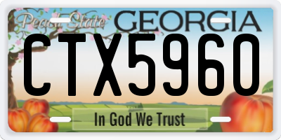 GA license plate CTX5960