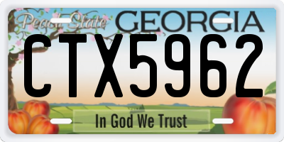 GA license plate CTX5962