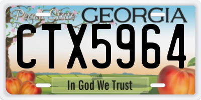 GA license plate CTX5964