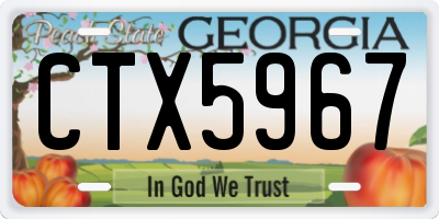 GA license plate CTX5967