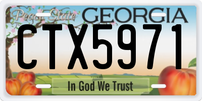 GA license plate CTX5971