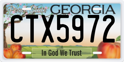GA license plate CTX5972