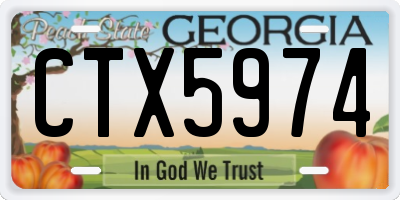 GA license plate CTX5974