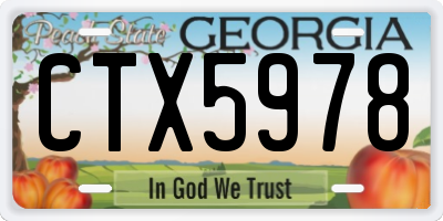 GA license plate CTX5978