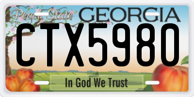 GA license plate CTX5980