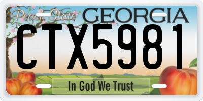 GA license plate CTX5981