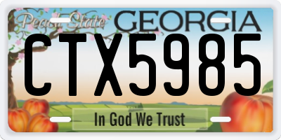 GA license plate CTX5985