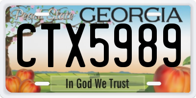GA license plate CTX5989