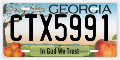 GA license plate CTX5991