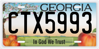 GA license plate CTX5993