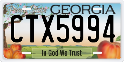 GA license plate CTX5994