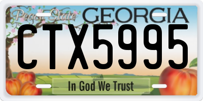 GA license plate CTX5995