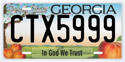 GA license plate CTX5999