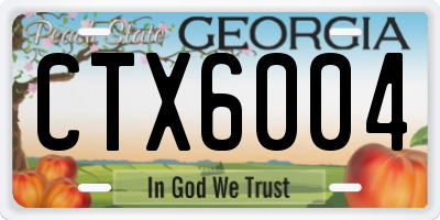 GA license plate CTX6004