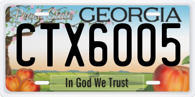 GA license plate CTX6005