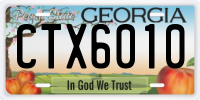 GA license plate CTX6010