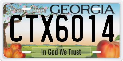 GA license plate CTX6014