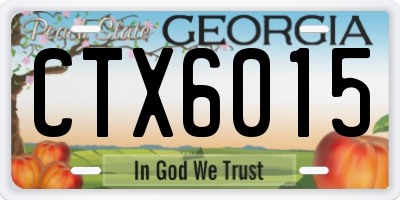 GA license plate CTX6015