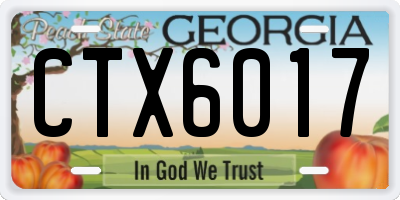 GA license plate CTX6017