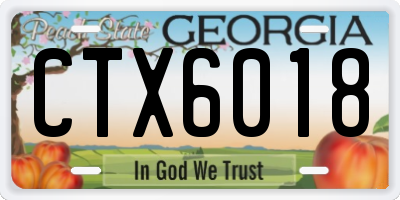 GA license plate CTX6018