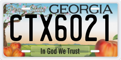 GA license plate CTX6021