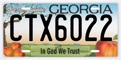 GA license plate CTX6022