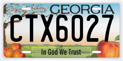 GA license plate CTX6027