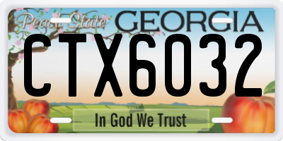GA license plate CTX6032
