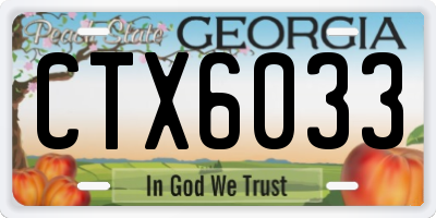 GA license plate CTX6033