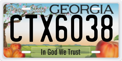 GA license plate CTX6038
