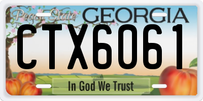 GA license plate CTX6061