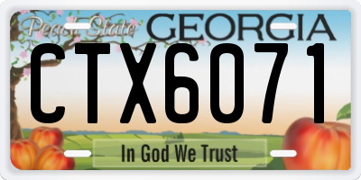 GA license plate CTX6071