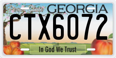 GA license plate CTX6072