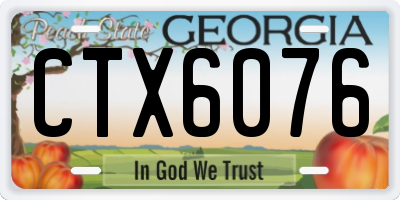 GA license plate CTX6076