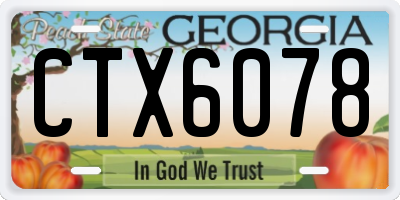 GA license plate CTX6078